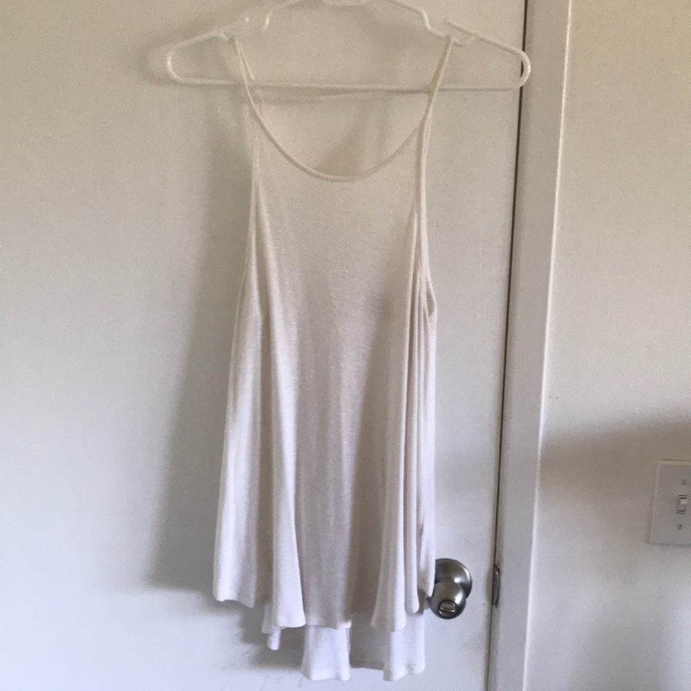 Cream low back tank